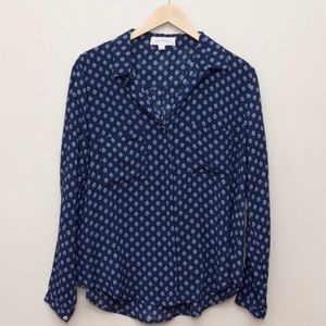 Patterned Navy Button Up - Luna Moon for Anthro